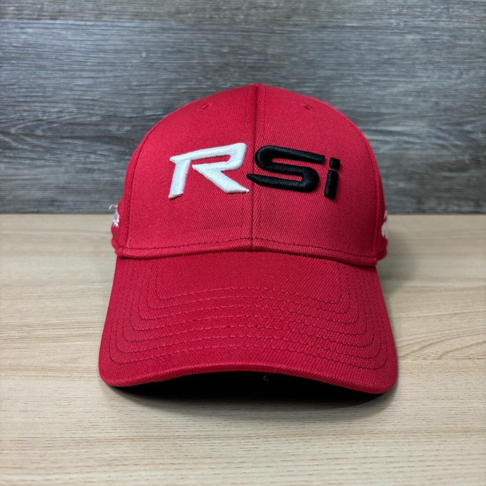 Taylormade Hat Cap Strap Back Red RSI Golf Golfing Miss Hits Happen Performance